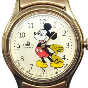 Disney X Lorus Mickey Mouse Gold-Tone Analog Watch - Rare Left-Facing Mickey!